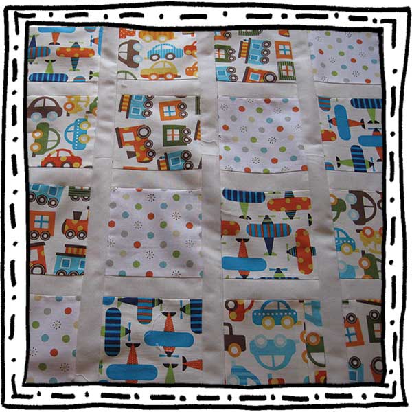 Personalised cot quilt_work in progress