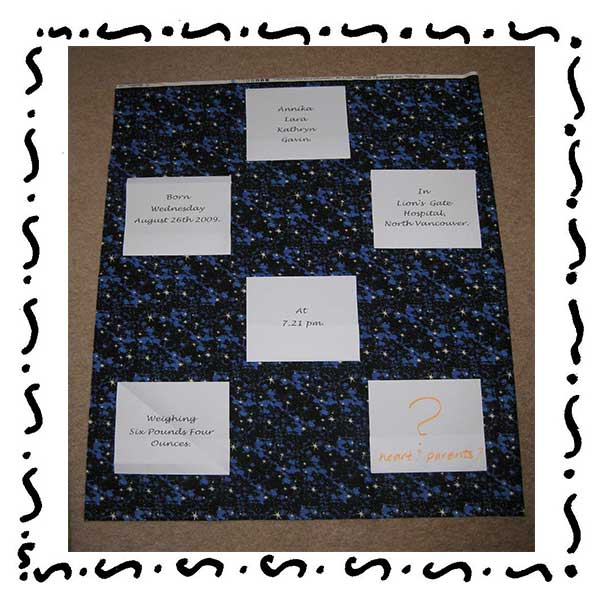 Personalised cot quilt – work in progress